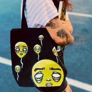 “Balloon boys” signature art, hand-painted tote